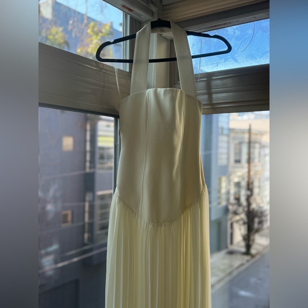 Meshki Stacie Pleated Halter Maxi Dress - Ivory - Picture 5 of 14